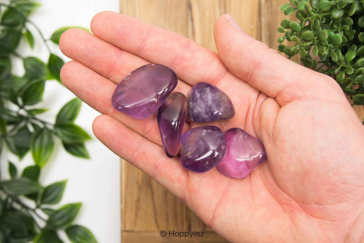 Amethyst - Tumbled Stone - M - In Hand