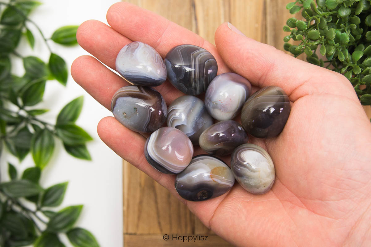 Botswana Agate - Tumbled Stone - M - In Hand