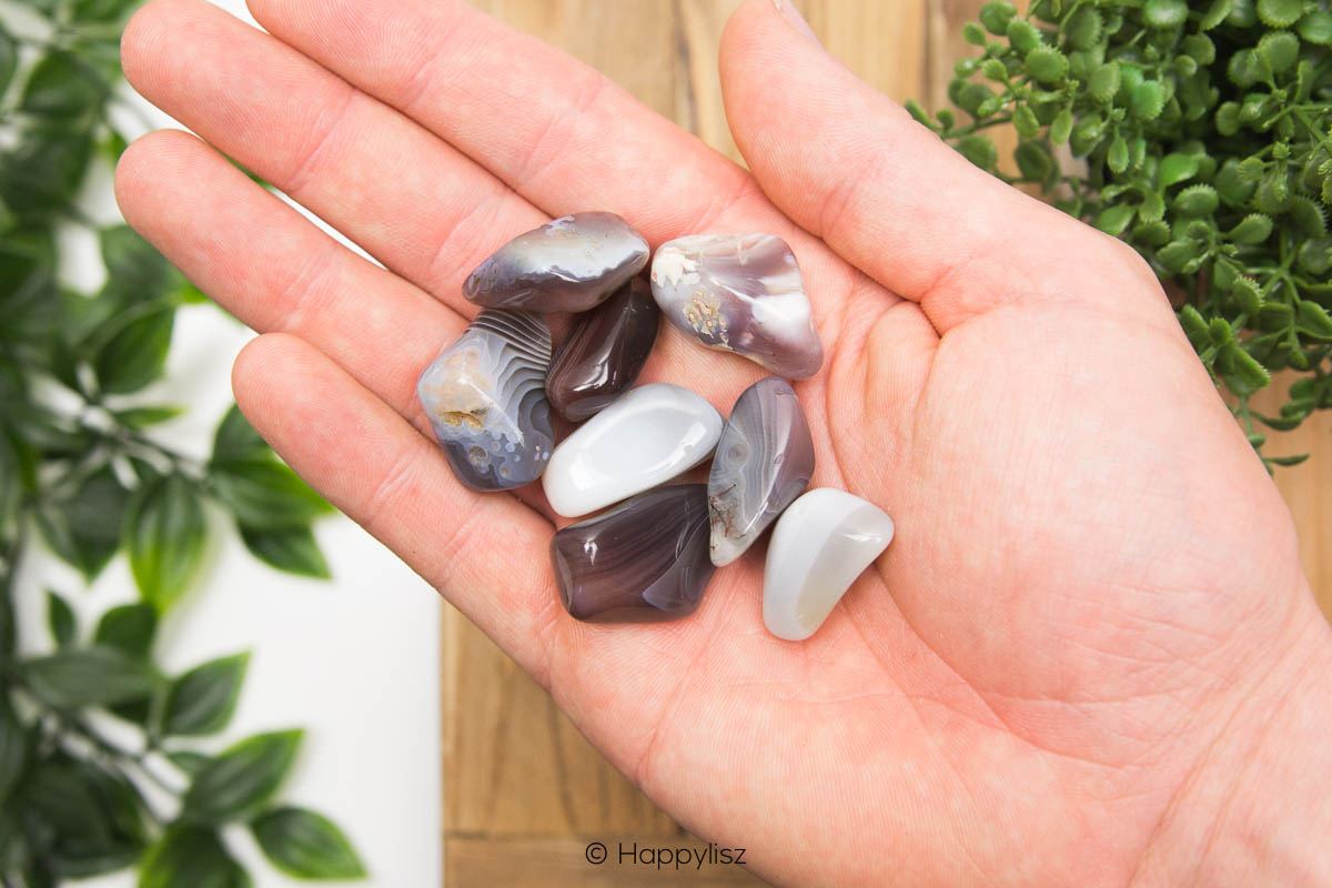 Botswana Agate - Tumbled Stone - S - In Hand