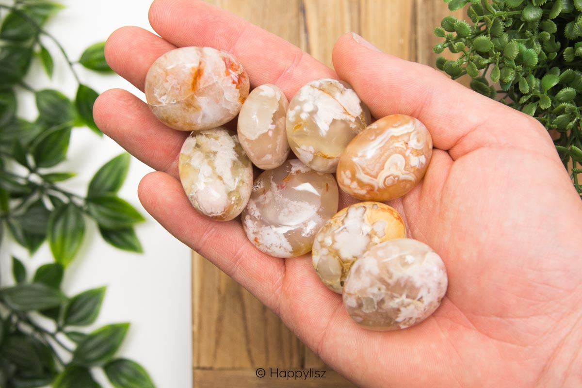 Flower Agate - Tumbled Stone - In Hand