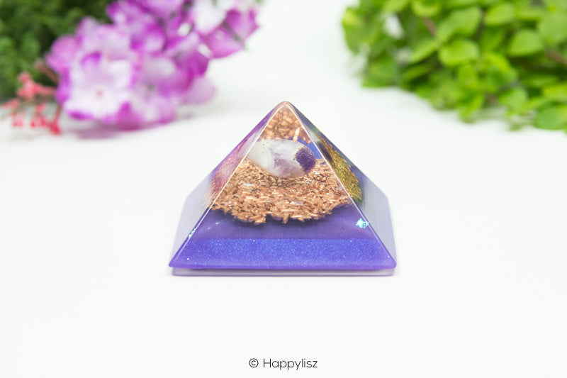 Orgonite Pyramid - Amethyst - Side