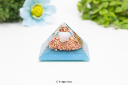 Orgonite Pyramid - Blue Chalcedony - Side