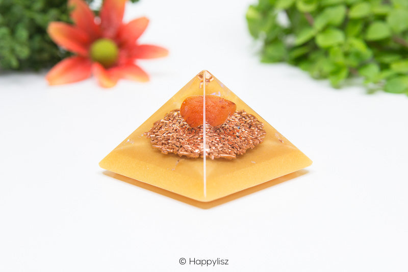 Orgonite Pyramid - Carnelian - Front