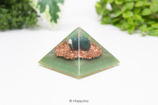 Orgonite Pyramid - Moss Agate - Front