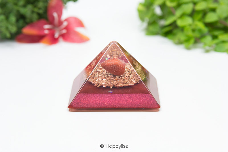 Orgonite Pyramid - Red Jasper - Side