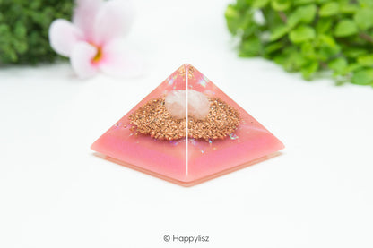 Orgonite Pyramid - Rose Quartz - Front