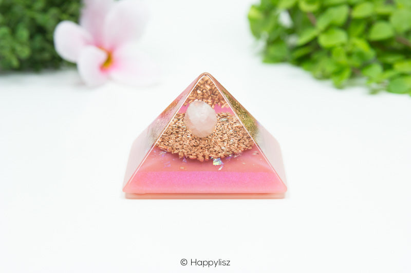 Orgonite Pyramid - Rose Quartz - Side