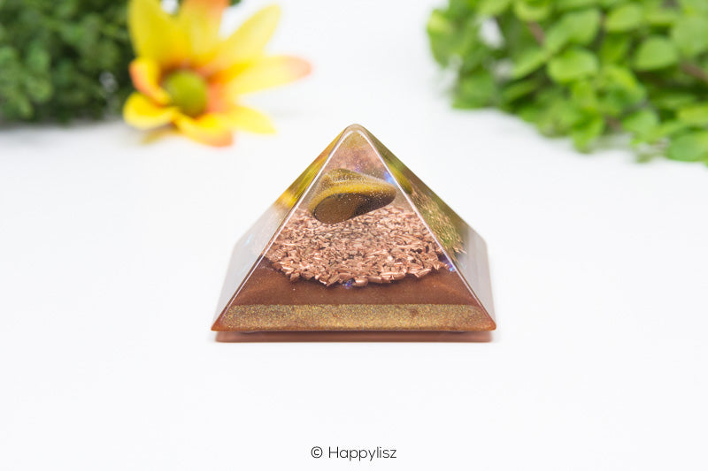 Orgonite Pyramid - Tigers Eye - Side