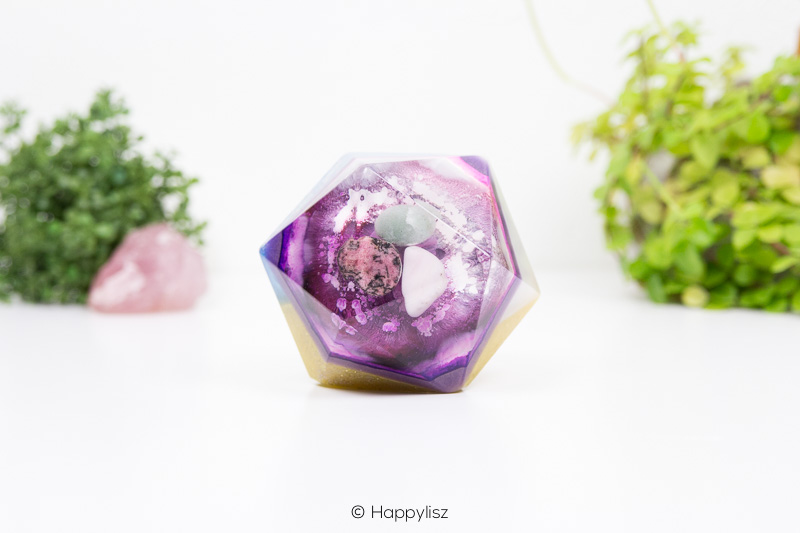 Orgonite Icosahedron - Rhodoniet, Roze Opaal & Groene Aventurijn - Happylisz