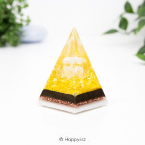 Russische Orgonite Piramide - Bergkristal & Honing Calciet - Happylisz