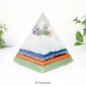 Orgonite Tetrahedron - Groene Aventurijn, Zonnesteen & Amethist - Happylisz