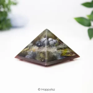 Orgonite Piramide - Sneeuwvlok Obsidiaan & Hematiet - Happylisz